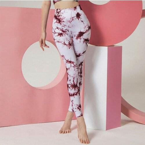 SALSPOR Tie Dry Leggings Women Fitness Seamless Push Up Yoga Pants Sports Joggigs Training Quick Dry Workout Gym Tight Legging