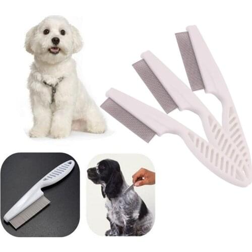 Pet Dog Hair Brush Shedding Grooming Comb Puppy Cat Brush Flea Comb Grooming Tool to Remove Fleas Mites Ticks Dandruff Flakes