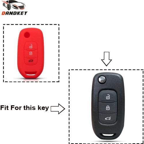 Dandkey Flip Silicone Key Case For Renault Clio Kadjar Captur Symbol Koleos Megane 2016 2017 2018 Fob Cover 3 Buttons