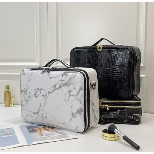 New Clapboard Cosmetic Bag Professional Make Up Case Large Capacity Storage Handbag Travel Insert Toiletry Makeup bag