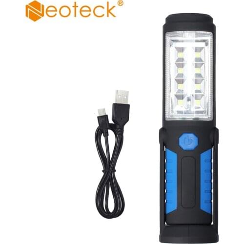 Send From France) Neoteck LED Camping Lamp Rechargeable COB Bright White Lamp Bulbs 180-Degree Magnetic Base Hands Free Light