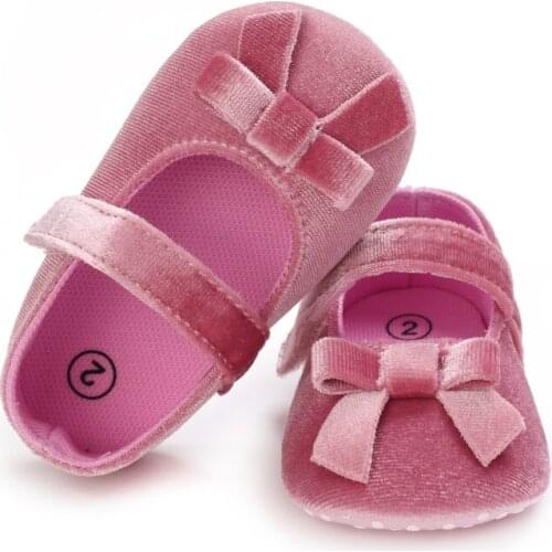 Newborn Baby Shoes Girls PU Leather Bowknot Princess Shoes Prewalker Anti-slip Soft Sole Moccasins Footwear Shoes First Walker