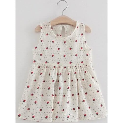 Spring and summer cotton and linen girls Korean childrens clothing new dress princess dress