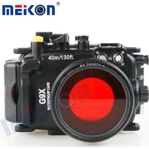 40m / 130FT Underwater Waterproof Camera Housing Diving Case for Canon PowerShot G9X + 67mm Red Filter