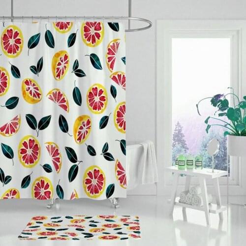 180 x 180cm plant bathroom shower curtain, polyester fabric shower curtain, flower printing landscape shower curtain
