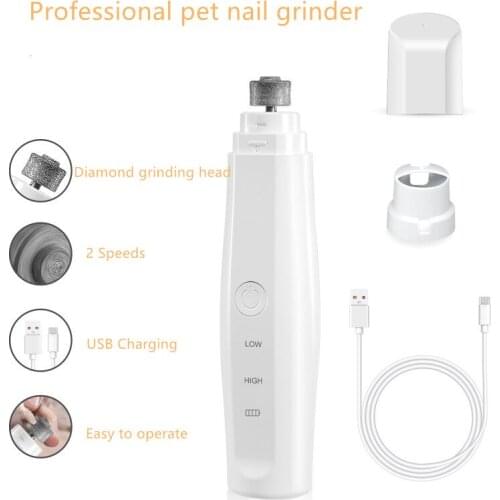 USB Rechargeable Pet Nail Grinder Pet Dog Grooming Supplies Nail Clippers Dog Painless Safe Pet Nail Trimmer for French Bulldog
