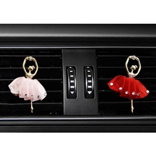 1pc Diamond Ballerina Style Vehicle Air Outlet Decoration Air Freshener Car Perfume Clip