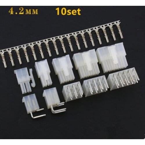 10set 5557/5569 Connector 4.2mm pitch Connectors Male Female Plug terminals Curved needle base + rubber shell + terminal