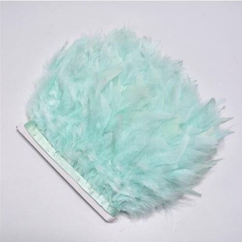 10Meters/lot fluffy Mint Green Turkey feather ribbon trims 10-15cm diy decor feathers for crafts dancer carnival costumes plumas