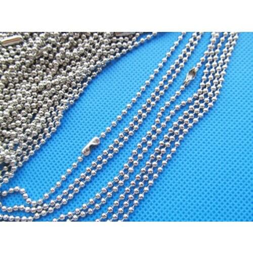 100pcs 25.2inch 2.45mm Antique Bronze/Silver tone/Black Ball Link Chain,DIY Accessories,for Necklace&Bracelet ,Connector Charms