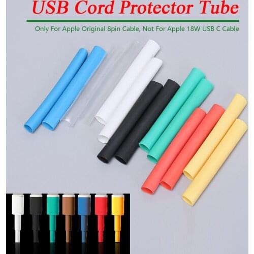 12Pcs Heat Shrink Tube Sleeve Cable Protector Tube Saver Cover USB Charger Cord Wire Organizer for iPad iPhone 5 6 7 8 X X R XS