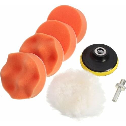 7Pcs 3/4/5/6/7inch M14 Buffing Sponge Polishing Pad Hand Tool Kit For Car Polisher Compound Polishing Thread Abrasive Tools