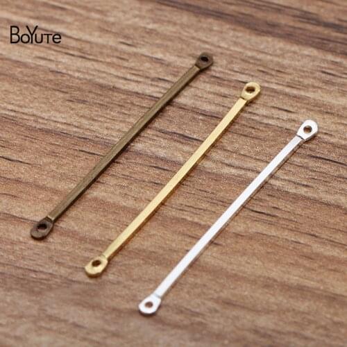 BoYuTe Diy Hand Made Jewelry Accessories 100Pcs Wholesale Metal Brass 1*40MM Square Stick Connector Rod