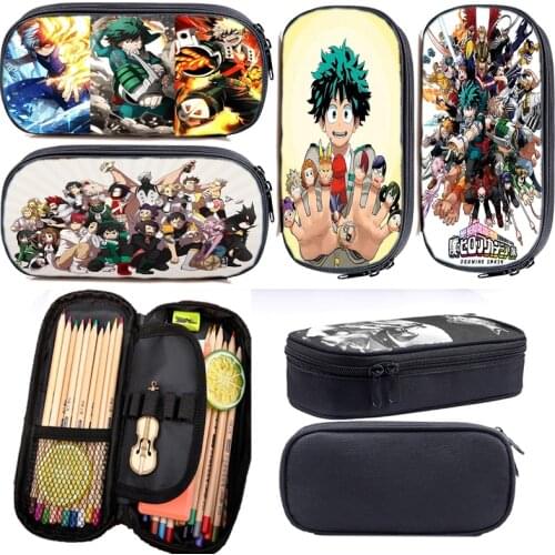 My Hero Academia Pencil Case Boys Girls School Bags Kawaii Pencil Holder Cartoon Pen Bags Kids Stationery Bag Girls Makeup Bag