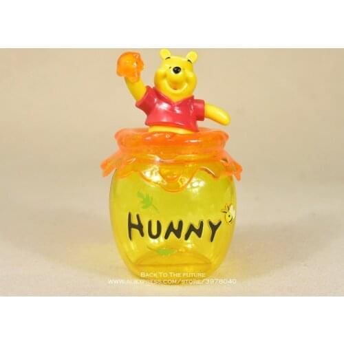 Disney Winnie the Pooh storage jar 16cm Action Figure Anime Decoration Collection Figurine mini doll Toy model for children gift