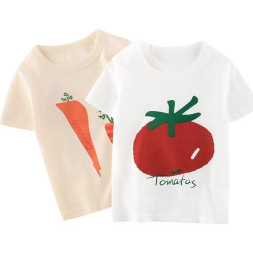 Cotton Children Kids T-shirt Forgirl a Boy T Shirt Girls Tops Cartoon Baby Clothes Tee Short Sleeve Childs Shirts New 2021 3-7