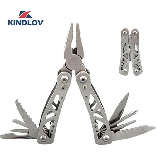KINDLOV Wire Stripper Multitool Knife 15 In 1 Combination Folding Pliers Outdoor Tool Circlip Side Cutters Cutting Hand Tools