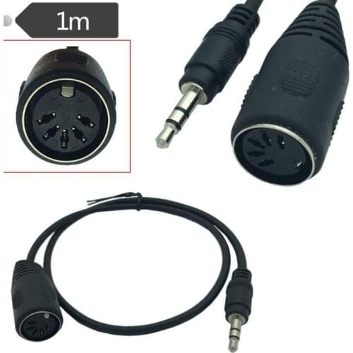 DIN to 3.5mm Cable, 50CM 5 Pin DIN Female to 3.5MM male SmartPhone AUX Headphone Stereo Jack Adapter Input Cable 1m