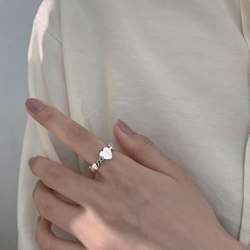 Todorova Antique Love Heart Hollow Chain Adjustable Opening Rings For Women Girls Trendy Vintage Ring Party Jewelry Gift