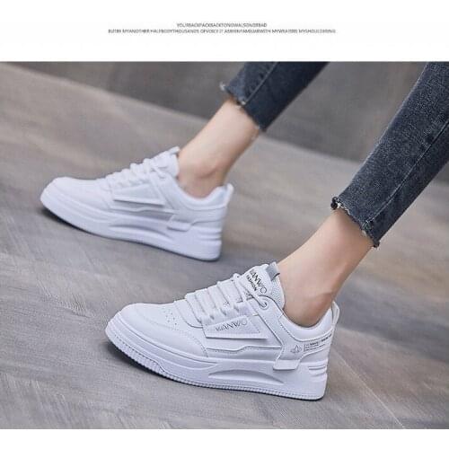 Womens Shoes 2021 Fashion Platform White Shoes Women Breathable Non Slip Casual Shoes Woman Lace Up Flat Shoes Zapatos De Mujer