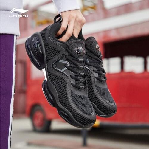 Li-Ning Men BUBBLE MAX II Walking Shoes Air Cushion Retro Breathable Mesh LiNing Sport Shoes Leisure Sneakers AGLP001 SJFM19