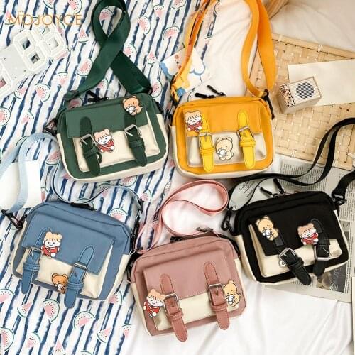 Cute Girl Zipper Crossbody Money Bag Lovely Coin Purse Casual Satchel Simple Women Shoulder Pouch Mini Tote for Travel Shopping