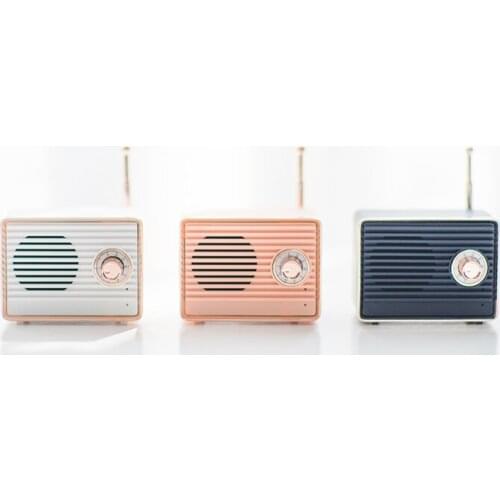 Retro Mini Bluetooth Speaker Portable Wireless Pink White For Huawei Xiaomi Phone USB Elegant FM Radio Subwoofer