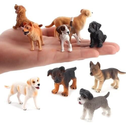 Simulation Mini Labrador Shiba Inu Dachshund Chihuahua Miniature Figurine Animal Model Figure Fairy Garden Decoration