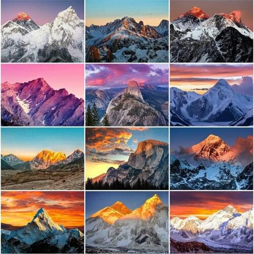 MomoArt Diamond Embroidery Mountain Full Square Diamond Painting Scenic Cross Stitch Kits Mosaic Picture Of Rhinestones Wall Art