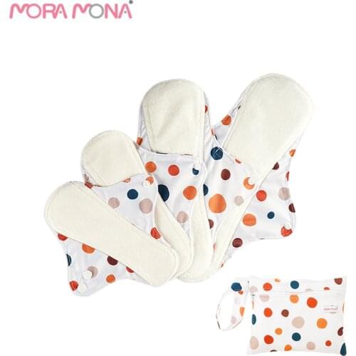 Mora Mona 4 Different Size Washable And Reusable Sanitary Pad With A Waterproof Wet Bag