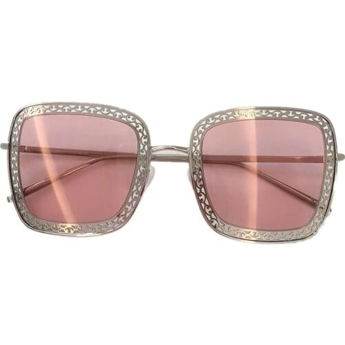 2019 New Square Sunglasses Women Brand Designer Retro Metal Hollow Out Frame Sun Glasses Luxury Shades Female UV400