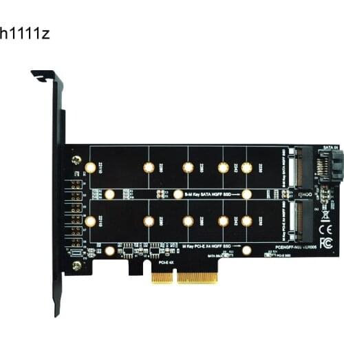 PCIE to M2 Adapter M2 SSD NVME M Key M.2 NGFF B Key SATA Port to PCI Express 3.0 x4 Raiser Card Suppor 2280 2260 2242 2230 22110