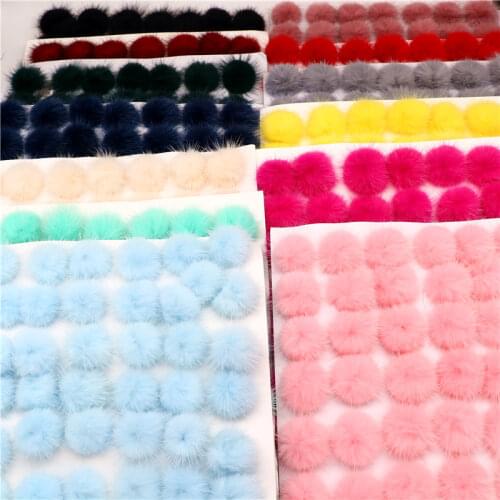 Fluffy Pom Poms 40mm Diy Pompones Mink Fur Balls Pompom 4cm for Ring Keychain Shoes Hats Crafts Supplies Accessories Materials