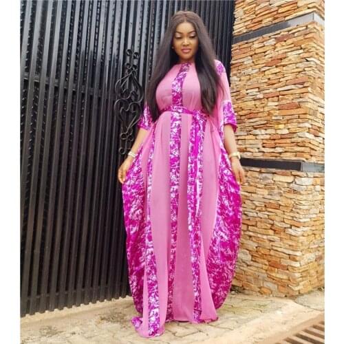 Plus Size Abaya African Dress Dashiki Stripes Chiffon 2 Pieces Set Loose Muslim Women Long Dress Maxi Robe Gown Oversized Casual