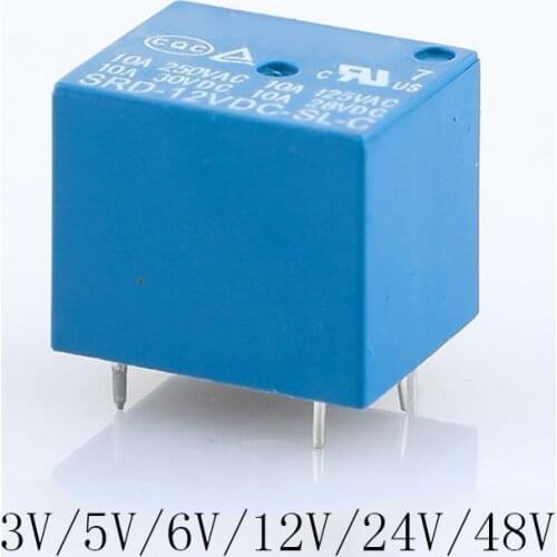 3pcs/lot Relays SRD-3VDC-SL-A SRD-6VDC-SL-A 3V 6V 10A 250VAC 4PIN T73