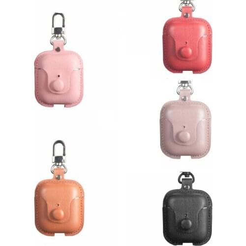 Luxury Leather Case for Realme Buds Air Bluetooth-compatible Headset Protective Cover with Key Chain for buds Air Charging Box