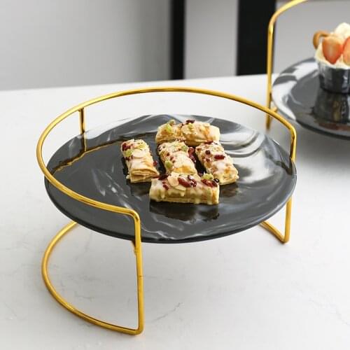 Nordic Luxury Marble Texture Fruit Food Tea Set Storage Tray Family Storage Box Jewelry Necklace Display Tray Home Decoration