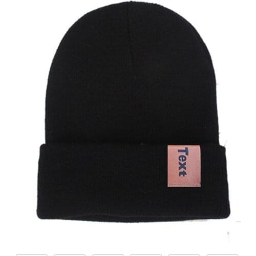 WZCX 2019 New Customize Print LOGO Letter Name Knitted Hat Solid Color Keep Warm Unisex Hip Hop Beanie Adult Cap