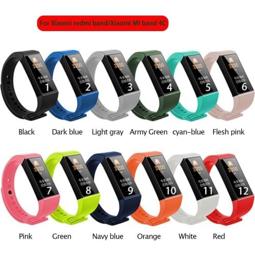 For Xiaomi Mi Band 4C Silicon Watch Strap For Xiaomi Mi Smart Band 4C Smart Bracelet Strap Replacement Silicone Watch Wristband