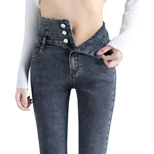 Spring Sstreetwear High Waist Skinny Denim Pants Women Plus Size Stretch Pencil Jeans Moms Slim Waist Jeans Vestido De Mujer