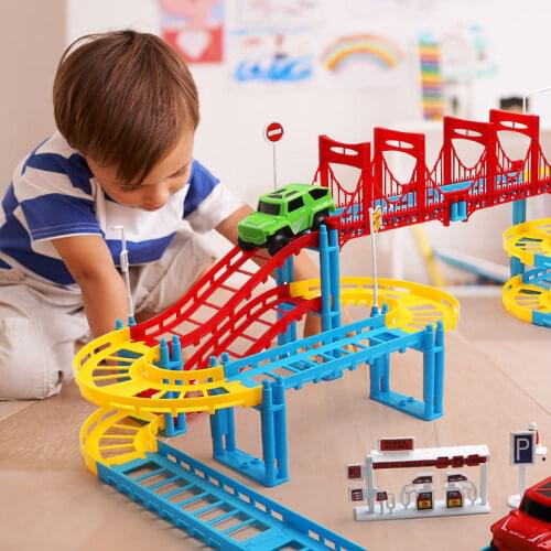 Magical Glowing Race Track DIY Universal Accessories Ramp Turn Road Bridge Crossroads Rail Car Toy Racing Tracks Kids Gifts