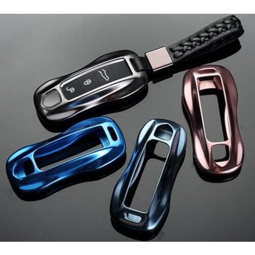 High Quality For Porsche Macan 911 Panamera Cayenne 2018 Car Aluminium Alloy Key Holder Cover Case Shell Chain Ring Accessories