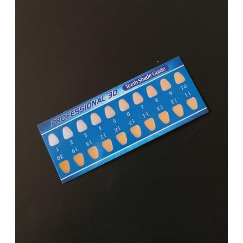 100 pcs Teeth Whitening Paper Shade Guide, DENTAL 3D Shade Guide / 20 colors