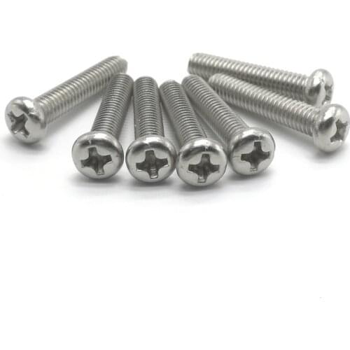 20Pc 50pc 100pcs m1 m1.2 m1.4 m1.6 M2 M2.5 M3 M4 DIN7985 GB818 304 Stainless Steel Cross Recessed Pan Head Screws Phillips Screw