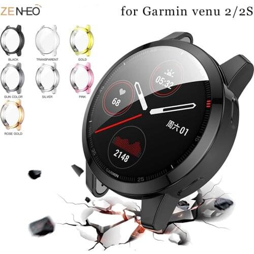 2021 New Ultra-Slim Clear TPU Plating Protector Case Cover Voor for Garmin Venu 2/Venu 2S Smart horloge Beschermende accessoires