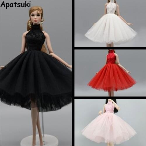 4pcs/lot Fashion Ballet Dress For Barbie Outfits 1/6 Doll Accessories High Neck Dancing Doll Clothes 4-layer Skirt Gown Kids Toy