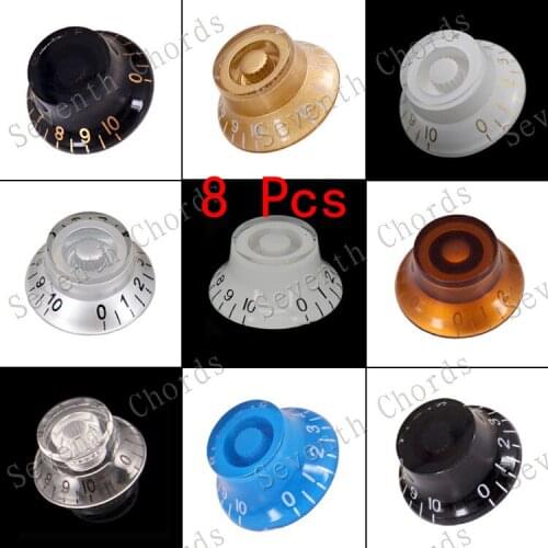 8 Pcs/lot Acrylic Guitar Bass Volume Tone Speed Control Knobs Turn Buttons for LP Guitar Replacement parts