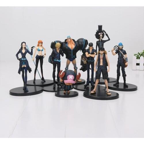 9pcs/set Anime One Piece Film Gold Monkey D Luffy Tony Tony Chopper Brook Sanji Nami Zoro PVC Figures Toys