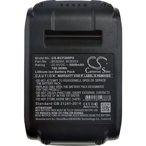 Cameron Sino Battery for BOSTITCH BCB203 BCB204-10 fits BCN680D1 18 GA BRAD NAILER KIT Power Tools battery.High-capacity 5000mah
