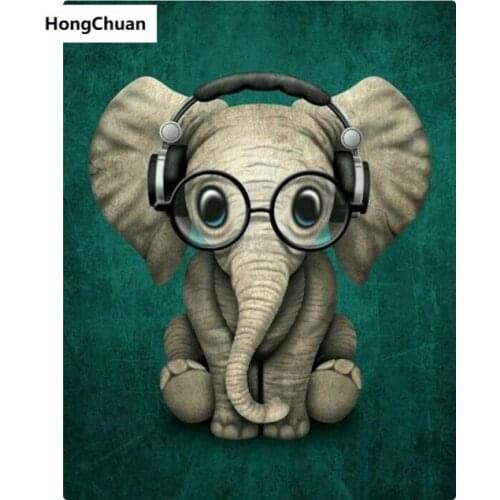 Diamond embroidery, cartoon baby elephant, 5d diamond painting square, round diamond inlay, rhinestone pictures, cross stitch